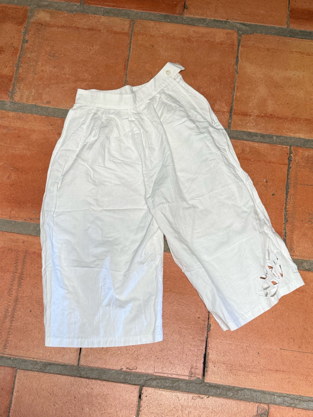 Vintage Culotte Pants with Eyelet Detail